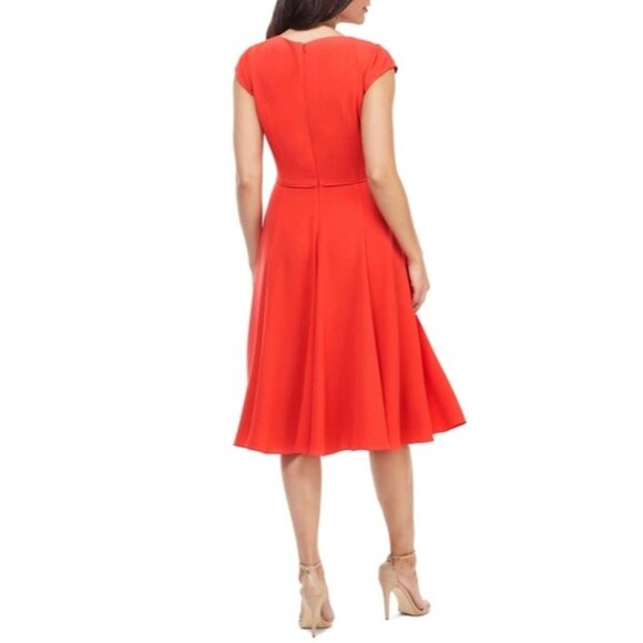 Girl Meets Glam Dress Size 8 Regina Red Whimsi Midi Fit Flare Flowy - Picture 11 of 11